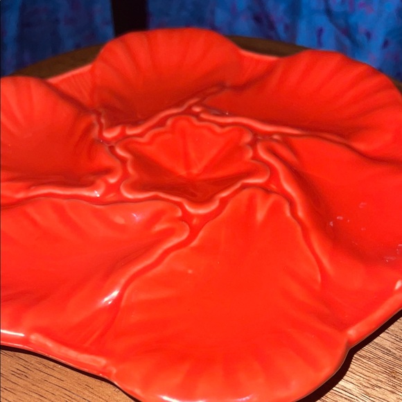 Maioliche Jessica Orange Italian Ceramic oyster plate - Picture 5 of 6